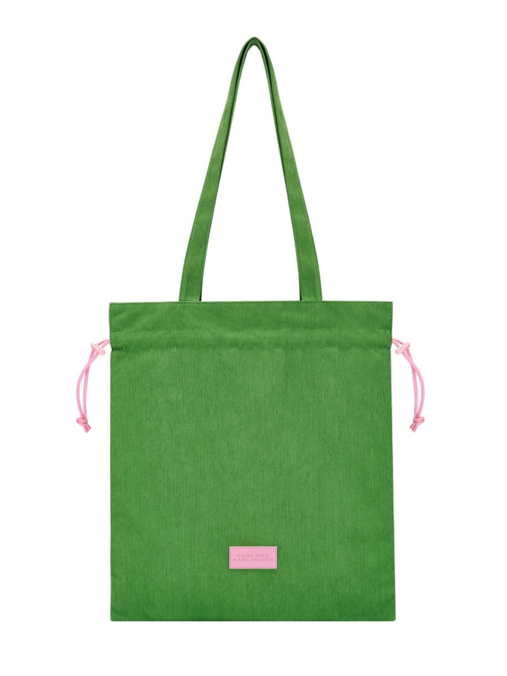 Marc Jacobs Green Canvas Tote with Pink Drawstring Accents